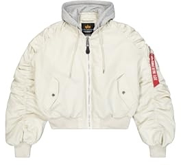ALPHA INDUSTRIES Damen Short Hooded Light Bomberjacke (1er Pack)