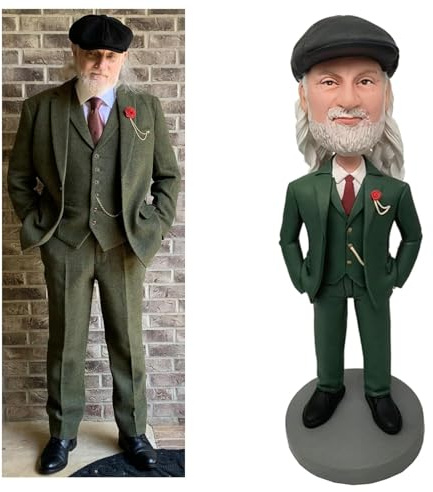 Personalized Custom Bobbleheads | Fully Customized Figures | One Person Sculpture Based on Your Photos | Gifts for Boyfriend Husband Friends (9in/23cm)