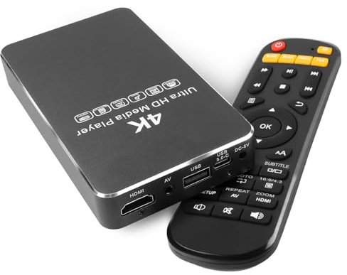 ZUMKUNM Lettore multimediale offline 4K@60Hz con alloggiamento SATA HDD/SSD da 2,5, lettore di segnalazione digitale con riproduzione automatica, loop continuo e funzione resume, USB, microSD, HDMI