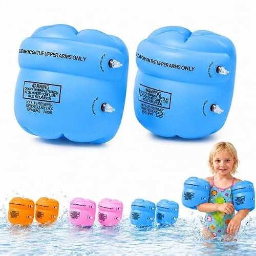 Brassards Enfant Gonflables pour Piscine 1-6 Ans, Brassard Bébé, Flotteurs Bras pour Apprendre à Nager, Aide Natation Enfant pour Piscine Plage Vacances Voyage, Charge 5-30 kg