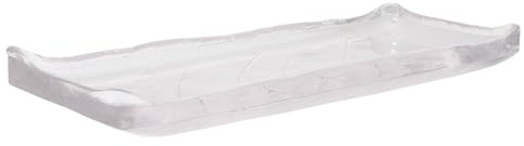 LIFKICH Plato para Servir Sushi de Vidrio Rectangular y Oblongo Blanco | Bandeja de Comida Japonesa, Vajilla para Hospitalidad, Diseño Transparente