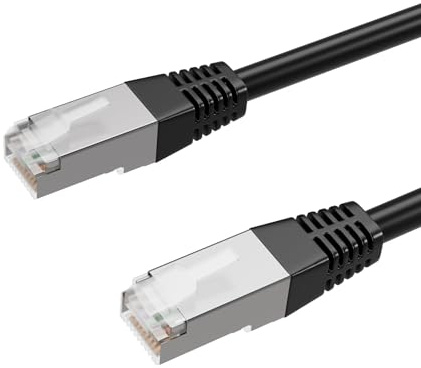 Kabelbude.eu Netzwerkkabel Patchkabel Ethernet LAN Kabel cat 6 S/FTP PIMF Halogenfrei sw 0,25m RJ45 Stecker