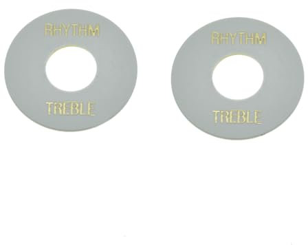 kaish 2 weiß mit Gold Buchstaben Gitarre Kippschalter Waschmaschine Rhythm Treble Ring für Les Paul