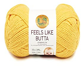 Lion Brand Yarn 215-157 Feels Like Butta Yarn, Yellow, One Skein