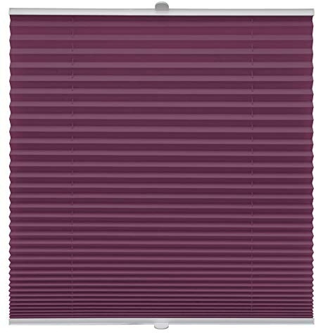 Plissee auf Maß Klemmfix für alle Fenster Montage über Klemmträger bis 27mm Faltrollo Blickdicht Sonnenschutzrollo Fenster-Rollo Lila Breite: 61-70 cm, Höhe: 40-100 cm