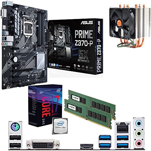 Components4All Intel Coffee Lake Core i7 8700k 3.7GHz (4.7GHz Turbo) CPU, ASUS Prime Z370-P Motherboard, 8GB 2400MHz Crucial DDR4 RAM & ThermalTake Contac21 Cooler Pre-Built Bundle