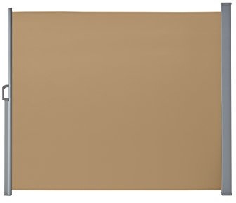 Seitenmarkise für Balkon und Terrasse, mit Bodenmontage, Sichtschutz, Sonnenschutz, Seitenrollo 180 x 300 cm, Taupe