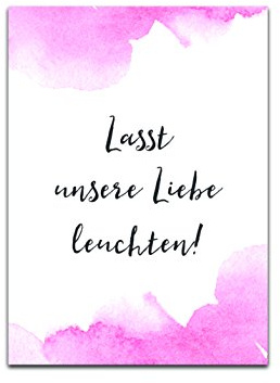 50 Knicklichtschilder Hochzeit Schilder für Knicklichter Lass unsere Liebe leuchten (Aquarell rosa)
