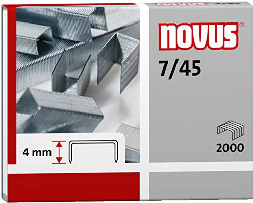 NOVUS Heftklammer, 7/45, verzinkt (2.000 Stück), Sie erhalten 1 Packung á 2000 Stück
