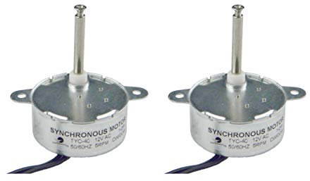 CHANCS Kleiner Synchronmotor TYC-40 12V 5RPM AC Innenwellenlänge 33mm Langsamlauf-Elektromotor 2PCS
