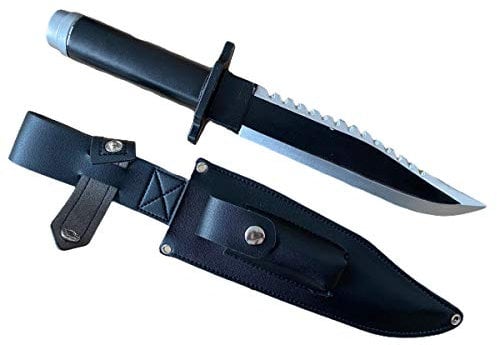 Rubber Johnnies , Survival-Messer, PU-Schaum, falsches Messer, nicht echt, Filmrequisite, Größe 32 cm, SAS, Armee, US-Marine, grüne Baskenmütze, Kostümzubehör
