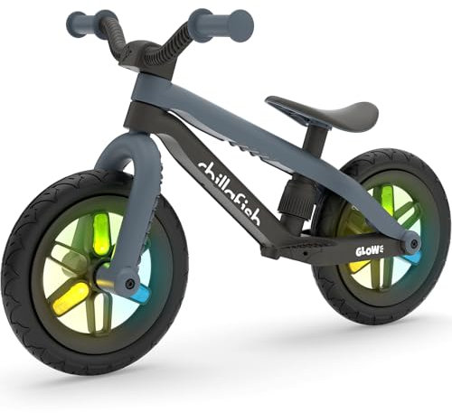 Chillafish Unisex-Jugendliche BMXie Glow-Red, Antracite, Mit Leuchträdern