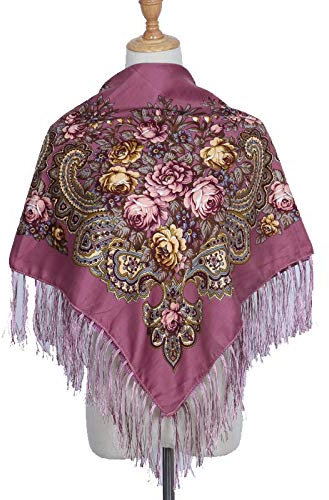 guaizhou Russische quadratische Schals, ukrainische Kopftücher, muslimische Hijab-Wickeltuch, Kopfbedeckung, Turban-Tops mit Quasten