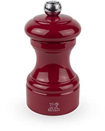 PEUGEOT - Pfeffermühle Bistro 10 cm - Klassische Mahlgradeinstellung - Aus Holz mit PEFC-Siegel - Passionsrot lackiert