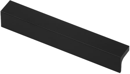 Decoranddecor Napa Modern L-Shaped Cabinet Pull Handles, Premium Zinc Architectural Hardware for Kitchen Drawers and Cupboards, Sleek Minimalist Design 96mm Hole Centres - Matt Black