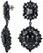 Kristallhochzeit Art Deco Vintage Stil Gatsby Schwarze Kronleuchter Hängeohrringe Für Frauen Hochzeit Abschlussball Schwarz Plattiertes Metall