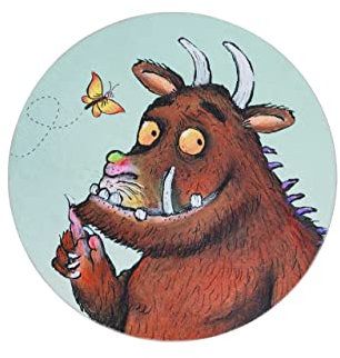 Wecon Home Robuster Kurzflor Kinderteppich mit Grüffelo Motiv - GRÜFFELO (100 cm rund, Multicolor)