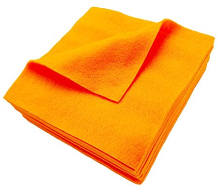 Jtnohx Weicher Filzstoff, Flexibler Bastelfilz, Filzplatten zum Basteln, 1,4mm dickes 15x15cm Farbig Filz für Nähprojekte und Diy (Orange)