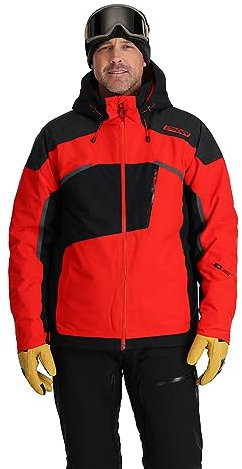 Spyder Herren Leader Insulated Hooded Ski Snow Jacket Skijacke, Vulkan, XL