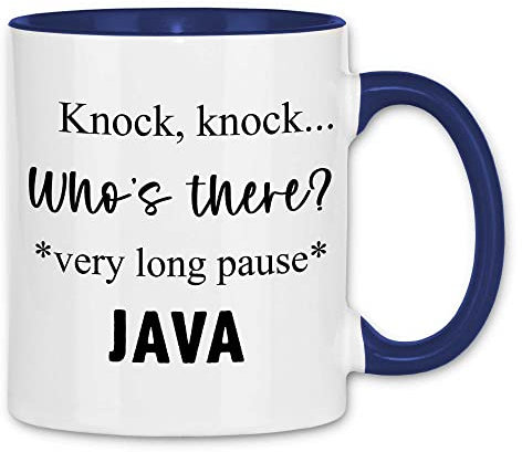 wowshirt Tasse JAVA Witz Programmierer Informatiker Software Entwickler Coder, Farbe:White - Navy