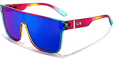 FEISEDY Sunglasses for Women Men, Fashion Mirrored Single Lens, Driving Beach Sunnies UV400 Shades B2996