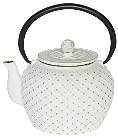 Table Passion - Théière Hokkaïdo en fonte avec filtre 1,2l blanche