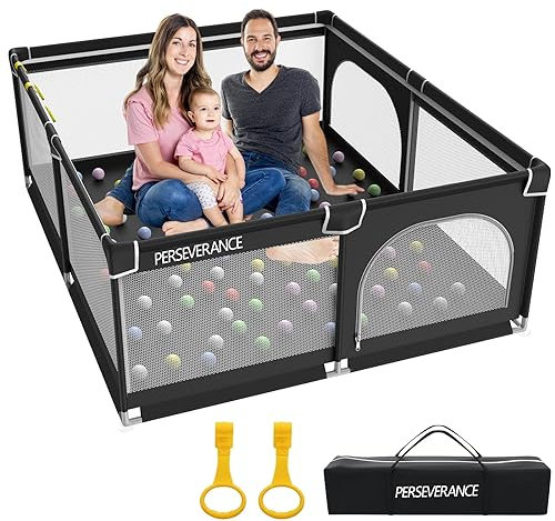 Laufstall Baby,150x180cm baby laufstall atmungsaktivem Netz,große Rutschfest laufstall,mit Absperrgitte, Laufstall Baby faltbar,stabiler sicherheitsspielplatz Innen&Außen Laufgitter Oxford Stoff XXL