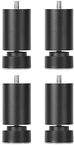 MagiDeal 4 Pièces M10 Filetage Pieds de Cadre de Lit Pieds de Support de Meubles Pieds de Table de Remplacement Robustes Pieds de Canapé M10 pour Armoires de, Noir 18cm