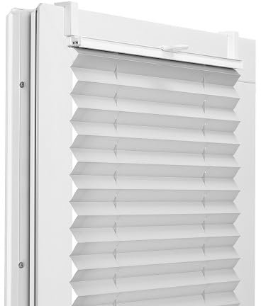 Fenster DEKOR - Plissee Klemmfix ohne Bohren Breite 130 cm x Höhe 120 cm - Fenster Plissees innen Hellgrau - Faltrollo Blickdicht - Faltrollos einfach zu montieren - Blissett Rollo