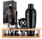 Edelstahl Cocktail Mix Set,14-Teiliges Barkeeper Set & Cocktail Shaker Set, Professionelles Mixologist-Kit mit Bambusständer, Perfekte Geschenke zu Weihnachten und als Geburtstagsgeschenke(Schwarzes)