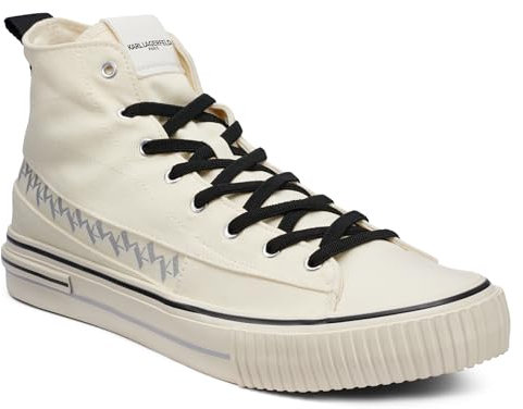 KARL LAGERFELD Herren Cottom Canvas Logo Band High Top Sneaker, Natürlich, 43 EU