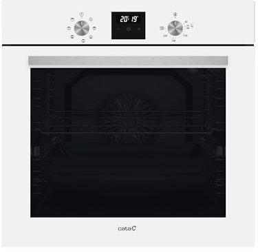 Cata Horno Multifunción Digital MDS 8007 WH con 7 Funciones. Diplay Digital. Capacidad 80 L. Puerta Panorámica Full Glass. Iluminación Interior. Acabado en Cristal Blanco.