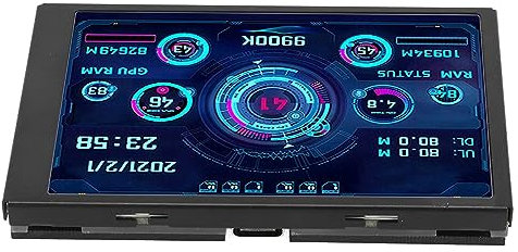 PC Mini Monitor, 3.5in Computer Temp Monitor IPS Full View Display Small Screen for AIDA64 PC CPU RAM Hard Disk Data Monitor (Black)