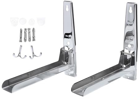Amosfun 1 Par Rejilla para microondas decoración de Fresa estantes de Acero Inoxidable Soporte de Horno retráctil Soporte para Horno de Cocina Montado en la Pared Percha Marco telescópico