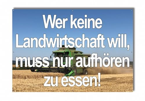Protestbanner für Demo Landwirtschaft - Banner für Bauernprotest (Mähdrescher 1)