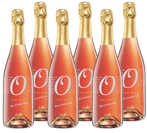 Oberkircher Winzer Sekt Cuvée Rosé trocken - COLLECTION O - prickelnd frischer, trocken ausgebauter - Badischer Rosé Sekt, Anbaugebiet Ortenau (6 x 0,75l)