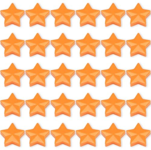 ZDZBLX Fridge Magnets Strong Magnet, 30 Pcs Magnet Small Magnets Whiteboard Magnets Heavy Duty Magnets for Crafts,Mini Tiny Cute Fridge Magnets for Adults,Notice Board Magnets for Fridge (Star,Orange)