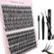 240 Pcs DIY Wimpern Extensions Set 0.07D Wimpern Einzeln Individuelle Falsche Wimpern Cluster mit Wimpernkleber und Pinzette für Anfänger Wiederverwendbar Wimpernbüschel (240P-40+50D)
