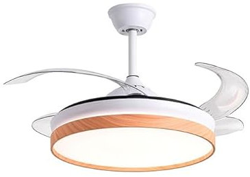 BEL AIR HOME - Ventilador de Techo COSMOS con Motor DC - Luz LED 24W 3 Temperaturas - Aspas Desplegables - Mando a Distancia - Silencioso - Ideal para Habitaciones Pequeñas, Blanco Mini, Metal