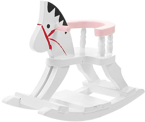 TOYANDONA Ornament Spielzeug Puppenhauszubehör Hausmöbel Spielset aus Holz Weihnachtsdekorationen Miniatur-Schaukelpferd für Puppenhaus Puppenhaus-Schaukelpferd Kinderzimmer Bastelanhänger