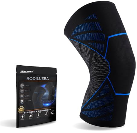 KERD_DANS Rodillera de Compresión para Menisco y Ligamento, Rodillera Deportiva para Tendinitis, Rodillera Rotuliana Estabilizadora de Sujeción de Ligamentos y Tendón Rotuliano. (Azul, Medium)