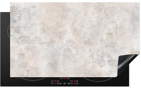 KitchenYeah© Protezione Piano Induzione 90x52 cm Cucina Copri Fornelli Proteggi di Cottura Antiscivolo Tappetino Marmo - Bianco - Grigio