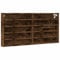 vidaXL Vitrinenschrank, Sammlervitrine 10 Ablagen, Hängevitrine Wandregal für Wohnzimmer, Glasvitrine Wandvitrine Hängeregal, Räuchereiche Holzwerkstoff