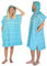 LeStoff Badeponcho - 100% Bio-Baumwolle - Leicht, Saugstark, Schnelltrocknend, Strandponcho Kapuze, Handtuchponcho, Surfponcho, Umkleideumhang, Handtuchkleid, Duschponcho, Umziehponcho (Aqua, L)