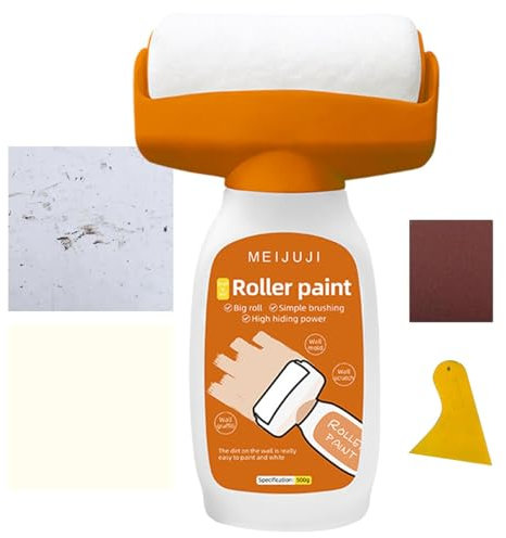 Roll On Spackle Wall Repair Kit - Wall Repair Roller Brush with Wall Repair Paste - Multifunctional Paint Roller Brush Tools Set for Cracks, Chips, Graffiti, Stains, Scratches