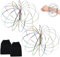 Demarsen 2 Stück Durchflussringe Spielzeug,Bunt Geometrischer Flow Armband 3D Arm Edelstahl Spirale Edelstahl Multisensorisch Pädagogisch Interaktiv für Antistress Tägliche Freizeit Spiel