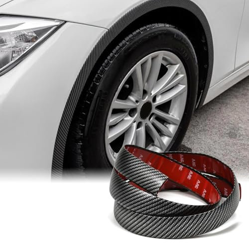 Blueshyhall 2 Pezzi Protezione Passaruota Auto, 1,5 m x 3,5 cm Copriruota Auto Parafango Allargamento Universale, Forma a L Protezione per Ruote Auto, Strisce di Protezione Sopracciglia Auto (Carbon)