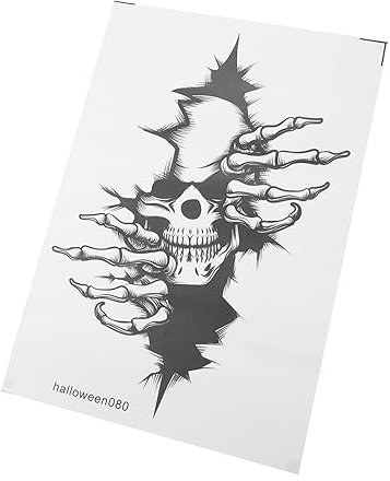 Hoement Halloween-Wandaufkleber Halloween-Party-Ornamente Halloween-Schädeldekoration Halloween-Schädelaufkleber halloween wanddeko halloween Wandtattoos Halloween-Dekoration PVC