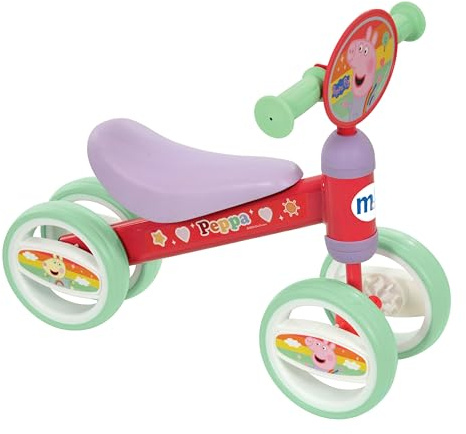 Peppa Pig Baby-Dreirad, 47 x 25 x 37 cm, max. 15 kg + 1 Jahr, 3 pannensichere Räder, ergonomischer Sitz, stabile Struktur, buntes Design, Fahrrad ohne Pedale (77758)