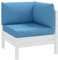 Homgoday Palettenkissen 3-TLG. Palettenpolster Pallettensitzkissen Sitzkissen Rückenkissen Seitenkissen Gartenkissen für Palettensofa Palettenmöbel Gartenmöbel Melange Blau Stoff